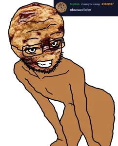 astolfo, astolfson, 1soyjak, arms, brown skin, cookie, feminine, full body, glasses, looking at you