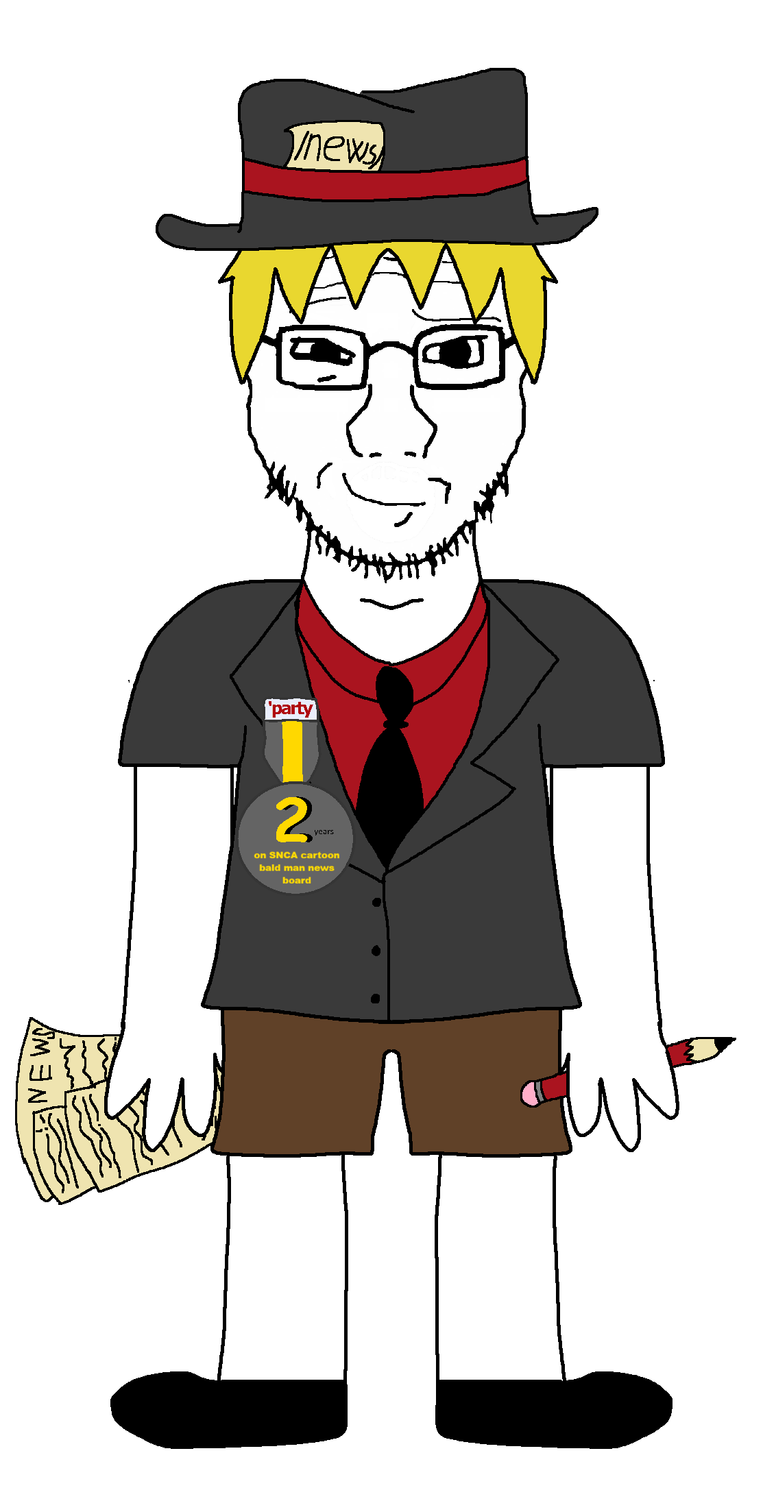 nate higgers, soyak, soyak front, natejak, /news/, 1soyjak, badge, black eyes, closed mouth, clothes