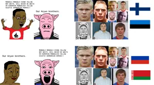 chudjak, markiplier soyjak, 4soyjaks, animal, asian, asiatic, bald, black eyes, black hair, blonde hair