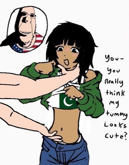 cobson, hornyson, rapeson, you really think my tummy looks cute?, 1soyjak, arm, belly, black hair, black sclera, blush