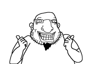 unknown, useful soys, 1soyjak, bald, beard, closed mouth, clothes, fat, glasses, half body