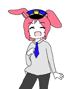 saltmii, animal ears, bunny ears, clothes, female, green eyes, hair, hat, necktie, pink hair