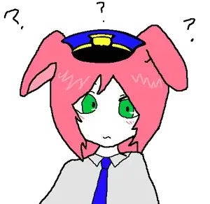saltmii, animal ears, bunny ears, clothes, female, green eyes, hair, hat, necktie, pink hair
