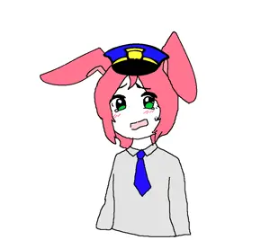 saltmii, animal ears, bunny ears, clothes, female, green eyes, hair, hat, necktie, pink hair