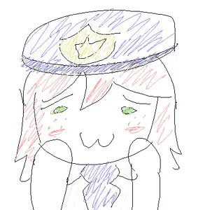 saltmii, blush, closed mouth, clothes, female, green eyes, hair, hat, necktie, oekaki