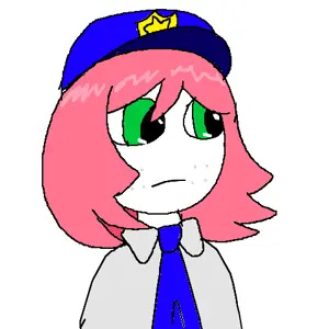 saltmii, closed mouth, clothes, female, green eyes, hair, hat, necktie, neutral, pink hair