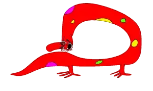 cryboy soyjak, 1soyjak, animal, asslooker, black eyes, creature, crying, dragon, full body, glasses