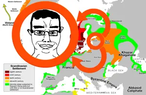chudjak, chudjak front, arrow, chud, circle, closed mouth, europe, glasses, hair, history