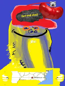 gapejak, snoojak, colorjak, 2soyjaks, ancient, antenna, apple, blue background, cap, closed mouth