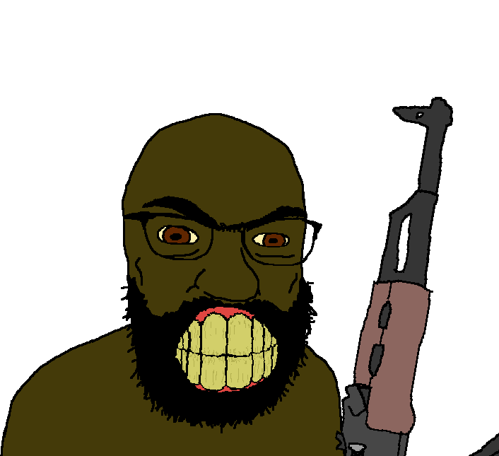 feraljak, feralrage, tetojak, 1soyjak, ak-47, angry, arab, assault rifle, bald, beard