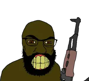 feraljak, feralrage, tetojak, 1soyjak, ak-47, angry, arab, assault rifle, bald, beard