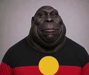meximutt, 1soyjak, aboriginal, australia, australian aboriginal, bald, black eyes, black skin, ear, fat