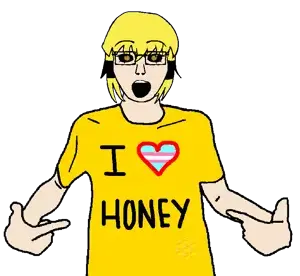 shirtjak, soyak, soygirl, femjak, 1soyjak, animal, bee, blonde hair, bug, freckles
