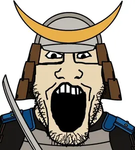 markiplier soyjak, 1soyjak, age of empires ii, armor, clothes, front view, glasses, hat, helmet, japan