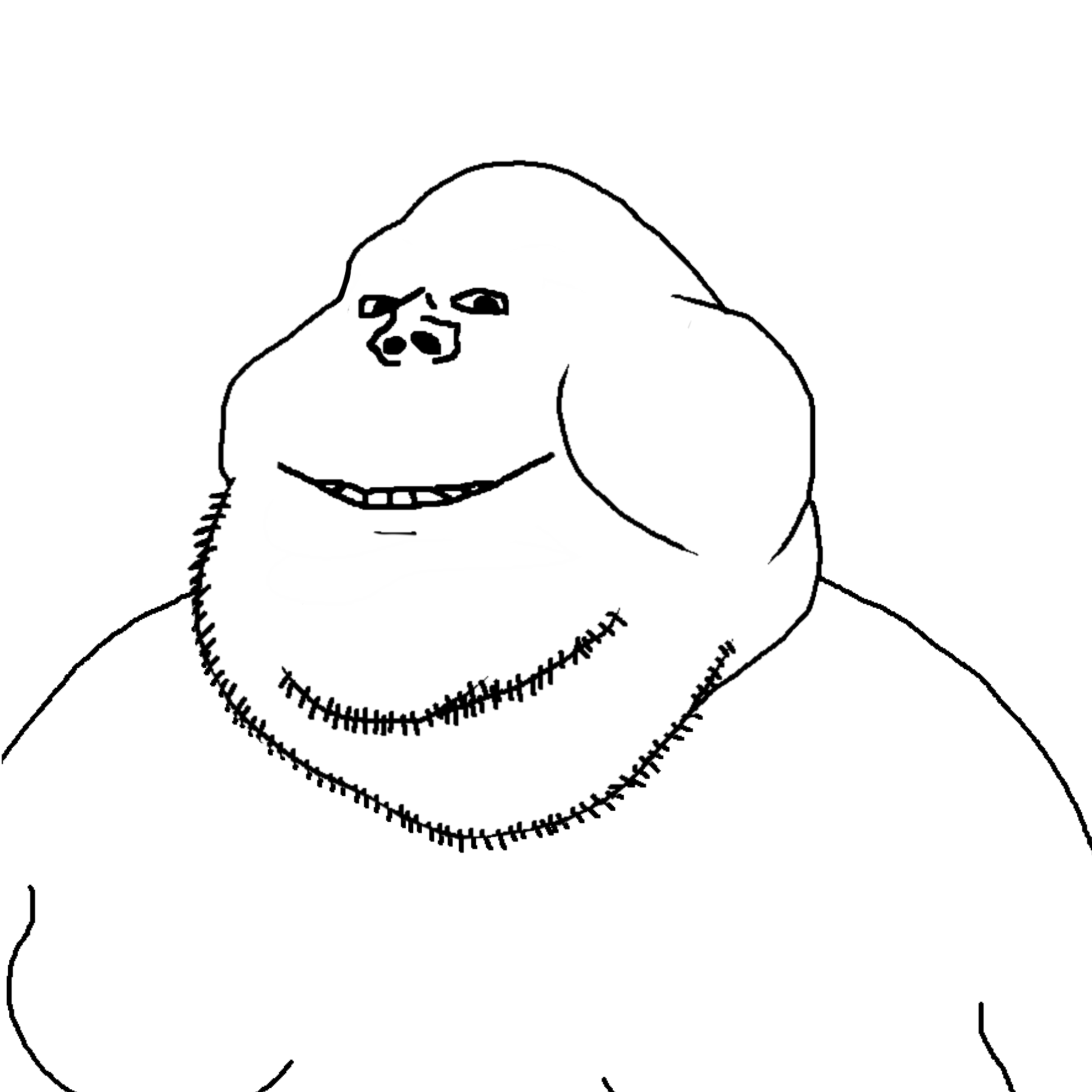 impish, impish soyak ears, meximutt, fusionjaks, bald, closed mouth, fat, fusionjaks, morbidly obese, no glasses