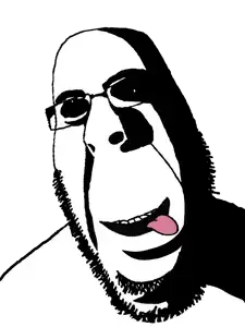 rapeson, cobson, hornyson, rapeson, zany, 1soyjak, bald, cross eyed, glasses, half open mouth