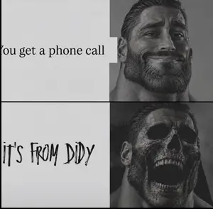 gigachad, gigachaded, bald, beard, black eyes, black hair, buff, closed mouth, didy, gaping mouth