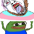 pepe, bernd, troonjak, 1soyjak, ack, amphibian, animal, animated, bald, black eyes