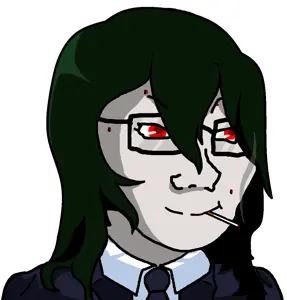 teru mikami, soyak, female soyak, femjak, 1soyjak, black hair, cigarette, closed mouth, clothes, female
