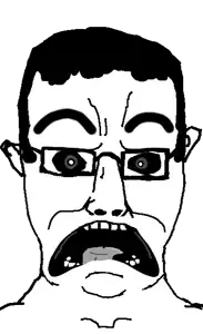 chudjak, chudjak front, doctos, 1soyjak, black eyes, black hair, front view, glasses, hair, looking at you