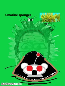 markiplier soyjak, 2soyjaks, animated, antenna, antennae, bouncing, colored background, filetype:gif, glasses, green