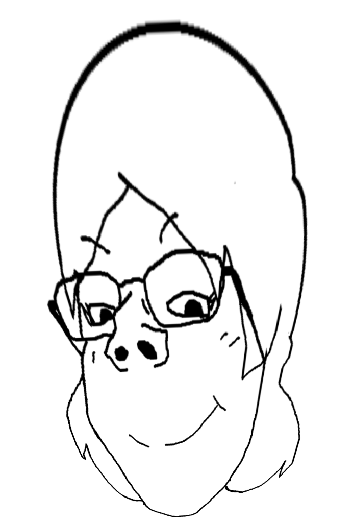 gapejak, female gapejak, rand, randie, wholesome soyjak, femjak, foidjaks, 1soyjak, black eyes, closed mouth