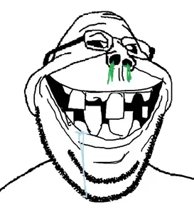gapejak, retarded gapejak, wholesome retarded soyjak, wholesome soyjak, fusionjaks, 1soyjak, bald, booger, chin, cross eyed