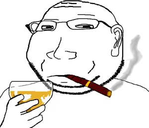 gapejak, massjak, wholesome soyjak, 1soyjak, alcohol, bald, black eyes, cigar, drink, drinking