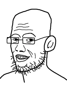 mootjak, 1soyjak, 4chan, 4cuck, admin, bald, ear, forehead lines, glasses, looking at you