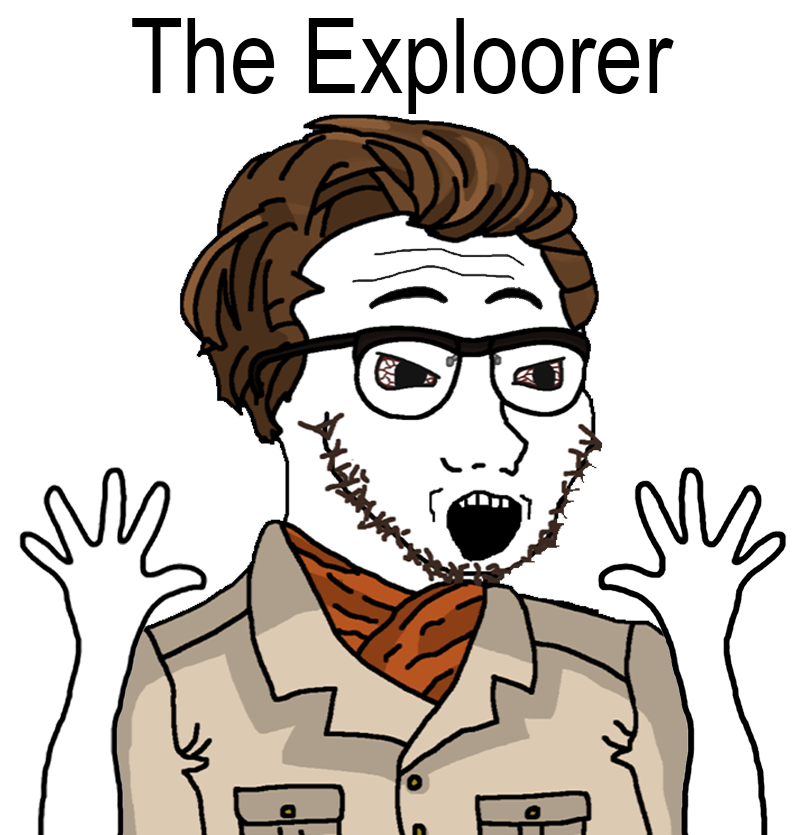 excited soyjak, soyak, 1soyjak, arm, brown hair, clothes, collared shirt, excited soyjak, glases, glasses