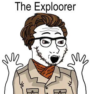 excited soyjak, soyak, 1soyjak, arm, brown hair, clothes, collared shirt, excited soyjak, glases, glasses