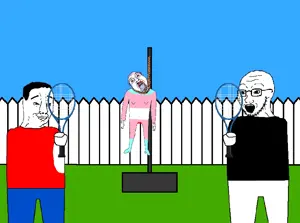 bernd, chudjak, gapejak, soyak, troonjak, 4soyjaks, animated, bald, black eyes, black hair
