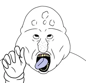 squidward tentacles, disgusting trevorcreature, horny trevorcreature, 1soyjak, bald, black eyes, faggot, fat, front view, gay