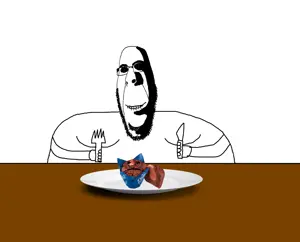 rapeson, cobson, impish soyak ears, hornyson, rapeson, bald, candy, chocolate, eating, fat