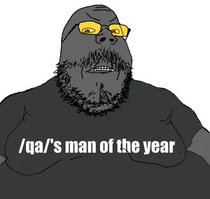 gapejak, mustached gapejak, obese gapejak, /qa/ (4chan), 1soyjak, angry, bald, black eyes, fat, forehead lines