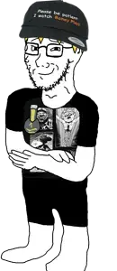nate higgers, soyak, natejak, 1soyjak, black eyes, boneyplays, closed mouth, clothes, full body, glasses