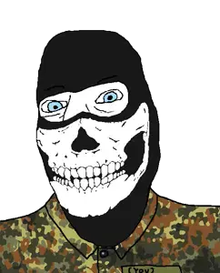 cobson, nucob, 1soyjak, bone, bones, camouflage, clothes, collared shirt, looking at you, mask