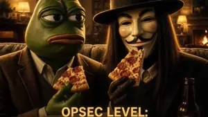 opsec demon, pepe, opsec level, animated, bald, black eyes, black hair, clothes, eating, face mask