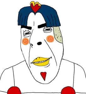 hochi (buldak), cobson, cobson (smug), animaljaks, 1soyjak, animal, beak, bikini, blue hair, blush