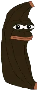 bapepe, pepe, 1nas, amphibian, animal, banana, black eyes, black skin, brown skin, closed mouth