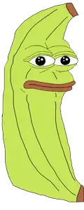 bapepe, pepe, amphibian, animal, banana, closed mouth, food, frog, fruit, full body