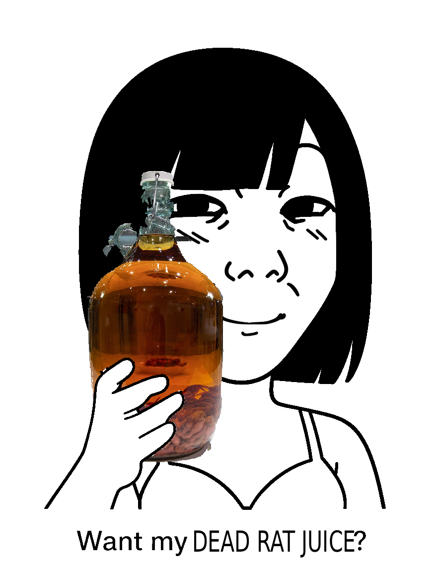 kuzjak, soyak, temuchan, femjak, want to drink?, 1soyjak, alcohol, bikini, black eyes, black hair