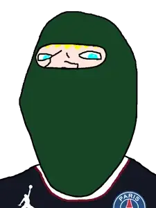 gapejak, female gapejak, aryan, femjak, a10 eyes, balaclava, blonde hair, blue eyes, female, football jersey