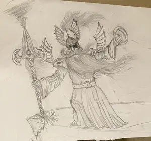 If you look closely, you can see Cobson’s head, also this is an old drawing. I’m not pagan tho