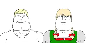 meximutt, female mexiaryan 2, mexiaryan, mexiaryan front, aryan, foidjaks, 2soyjaks, a10 eyes, blonde hair, blue eyes