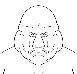 disgusting trevorcreature, angry, bald, big lips, closed mouth, lips, no beard, no glasses, open eyes, open mouth