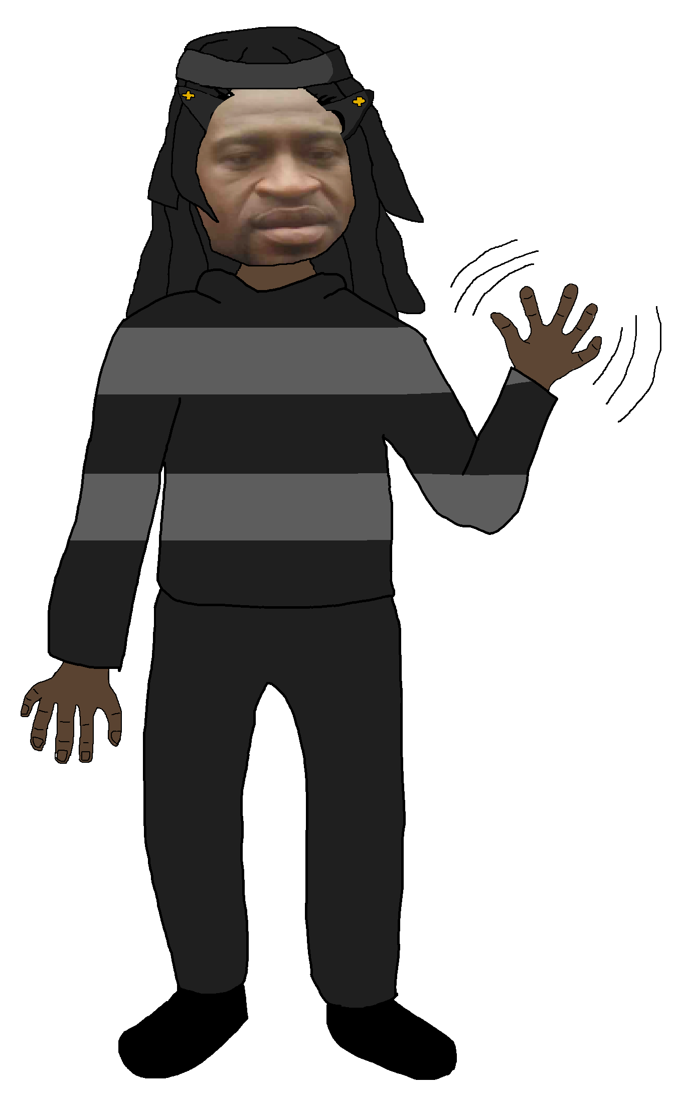 fent tan, george floyd, soytan, black eyes, black hair, black skin, clothes, front view, full body, glasses