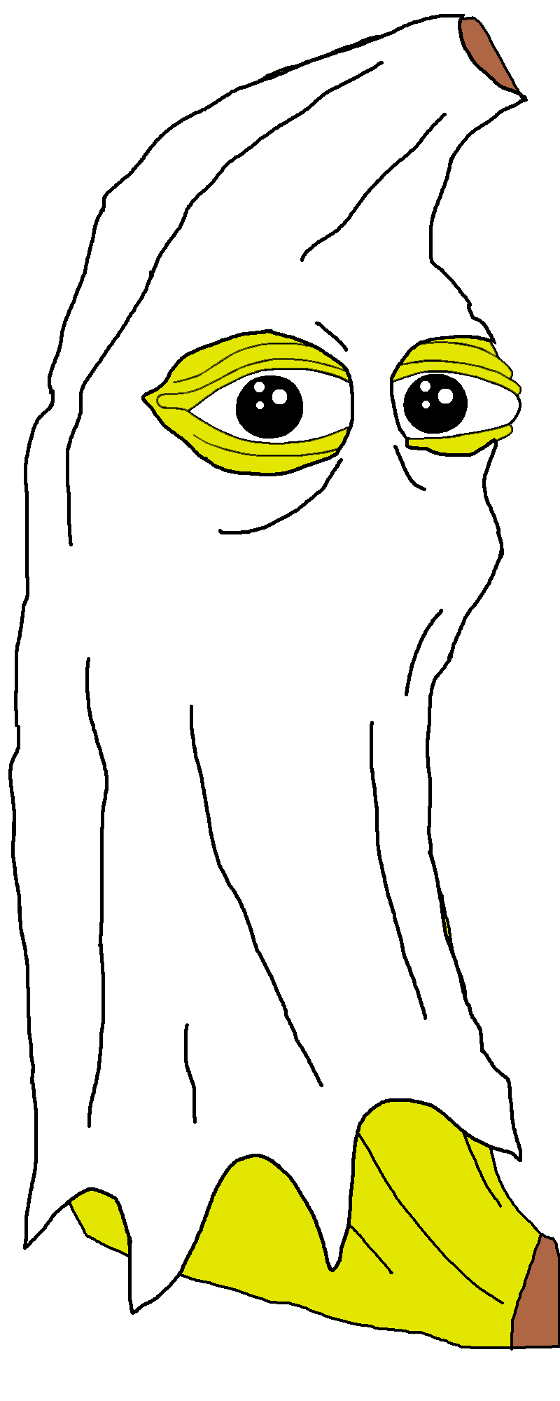 bapepe, pepe, 1nas, black eyes, costume, front view, full body, ghost, looking at you, mouth covered