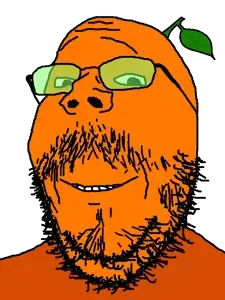 gapejak, mustached gapejak, admin, beard, eyebrows, food, forehead lines, fruit, glasses, green glasses