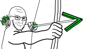soyak, soyak (smug), 1soyjak, arm, arrow, bald, black eyes, bow, bow and arrow, closed mouth